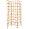 71" Brown Rattan Geometric Handmade Woven Geometric 3 Panel Room Divider